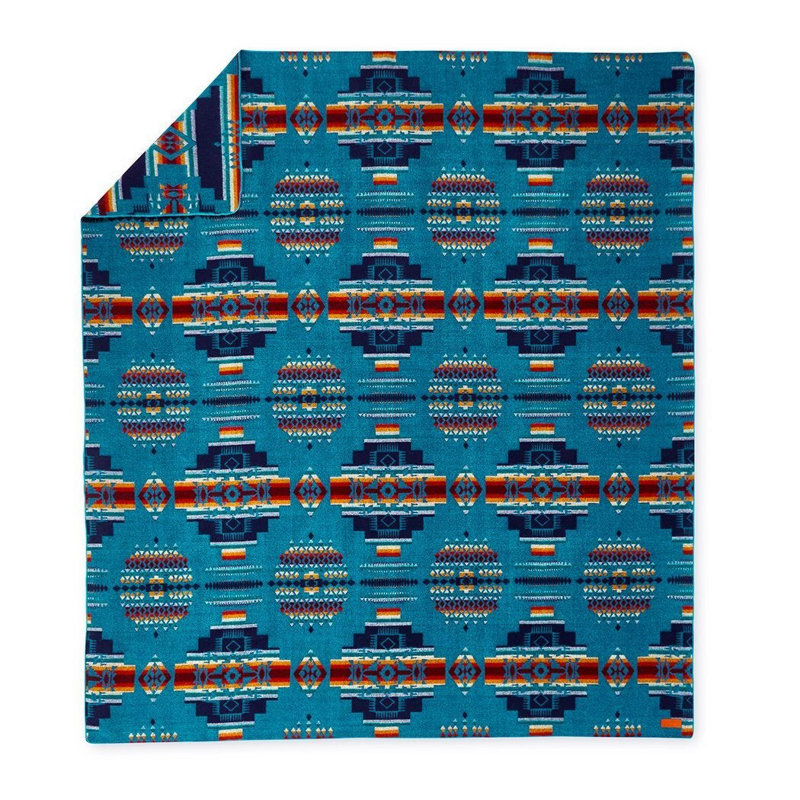 Ultra Soft Sienna Southwest Handmade Blanket, Blue/Black