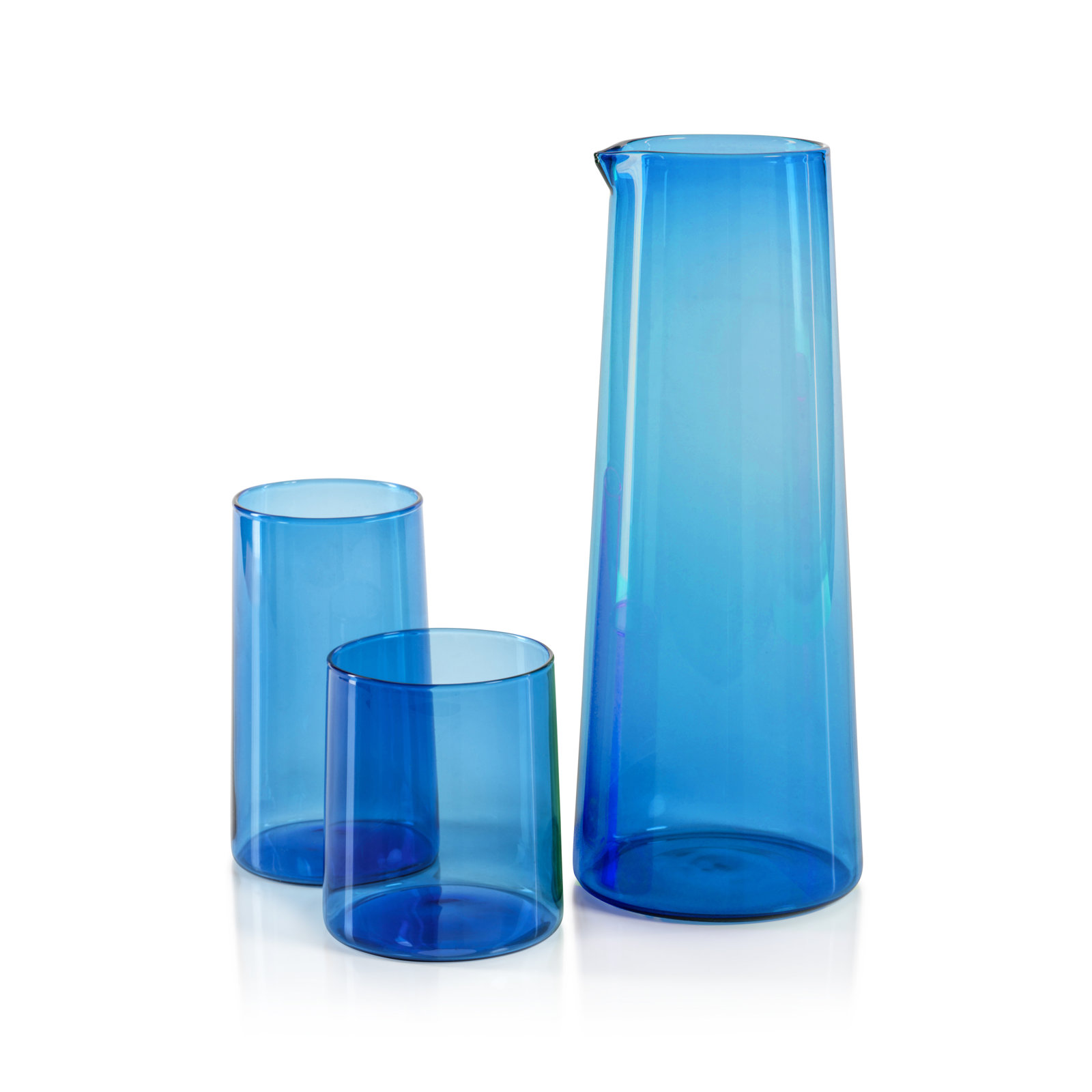 Bruce Glass Pitcher, Blue
