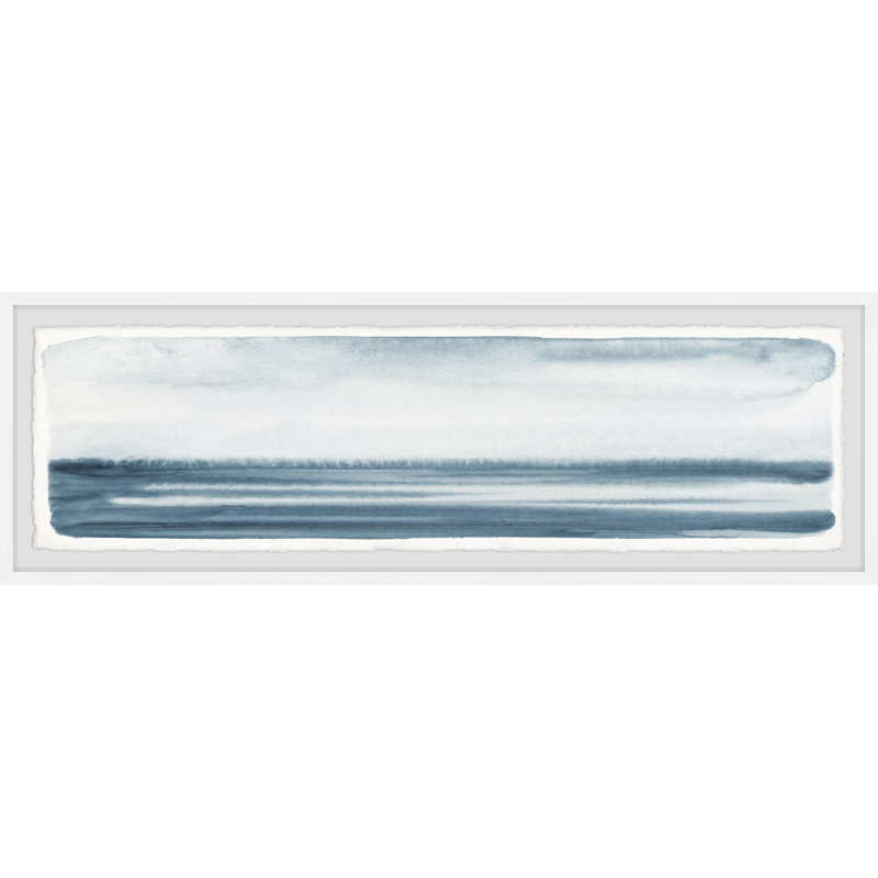 «Vague Horizon», peinture panoramique encadrée, H 10 po x l 30 po x P 1,5 po