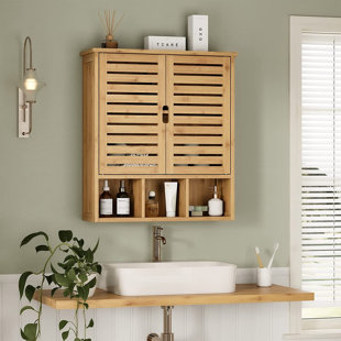 UTEX Bathroom Cabinet Wall Mounted, Wood Hanging Cabinet, Wall Cabinets  with Doors and Shelves Over The Toilet for Bathroom,Espresso