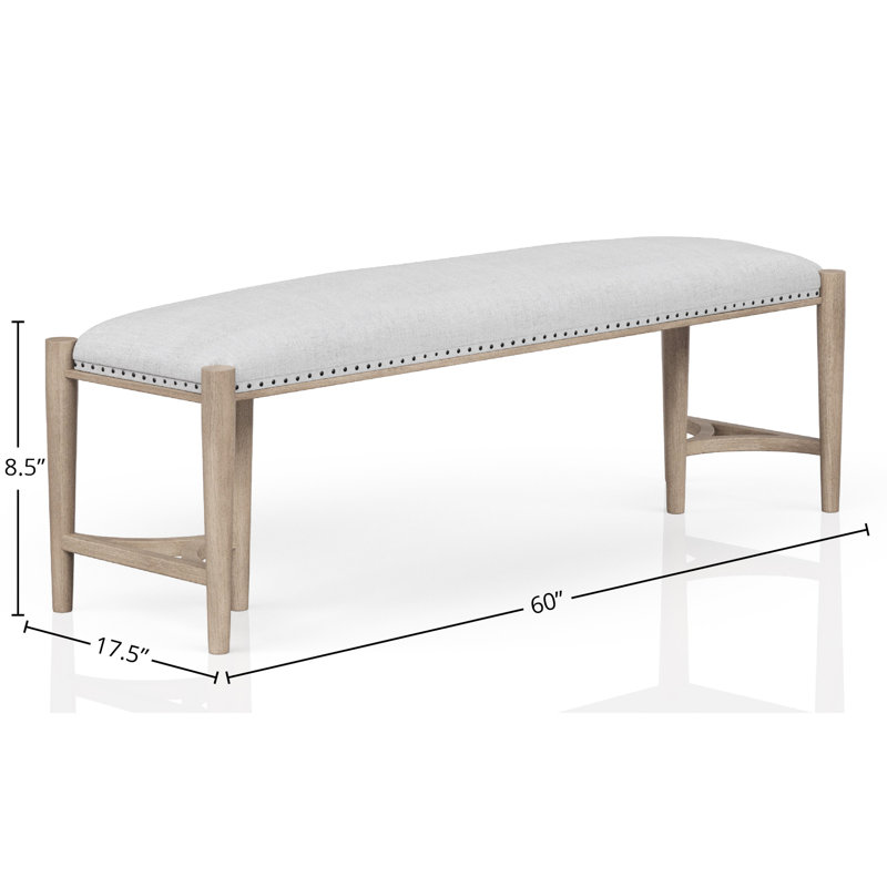Banc de couleur sable exquis, siège rembourré, bases de qualité triade, savoir-faire supérieur