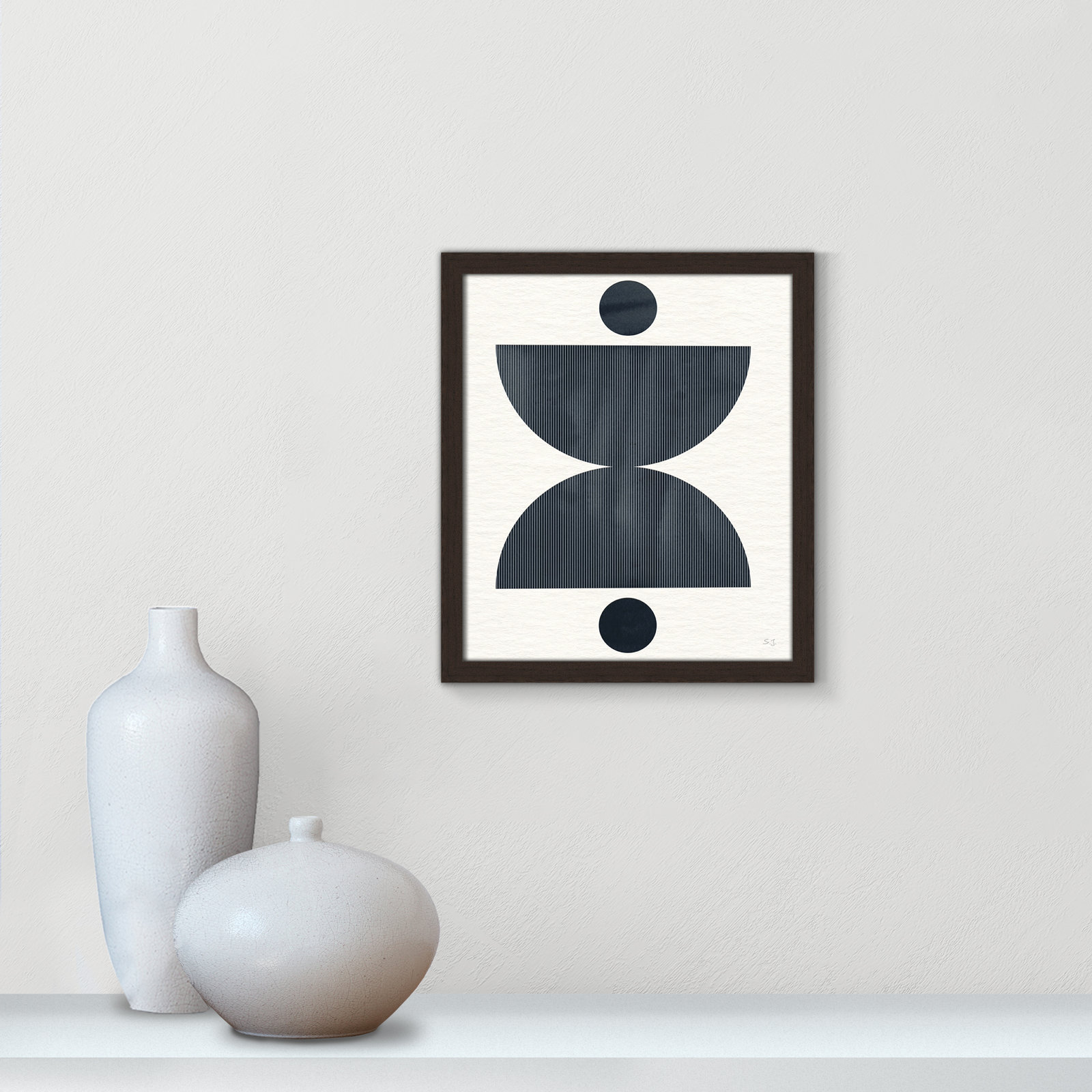 Eclipse II Print by Susan Jill, 15" H x 13" W x 0.75" D, Open Grain Walnut Framed
