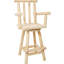 Tabouret de pub rustique avec pivot à 360 °, bois de sapin, brun, accoudoirs et repose-pieds pour une expérience relaxante et agréable-1600232529