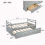 Lit simple avec lit gigogne et trois tiroirs de rangement-605063592
