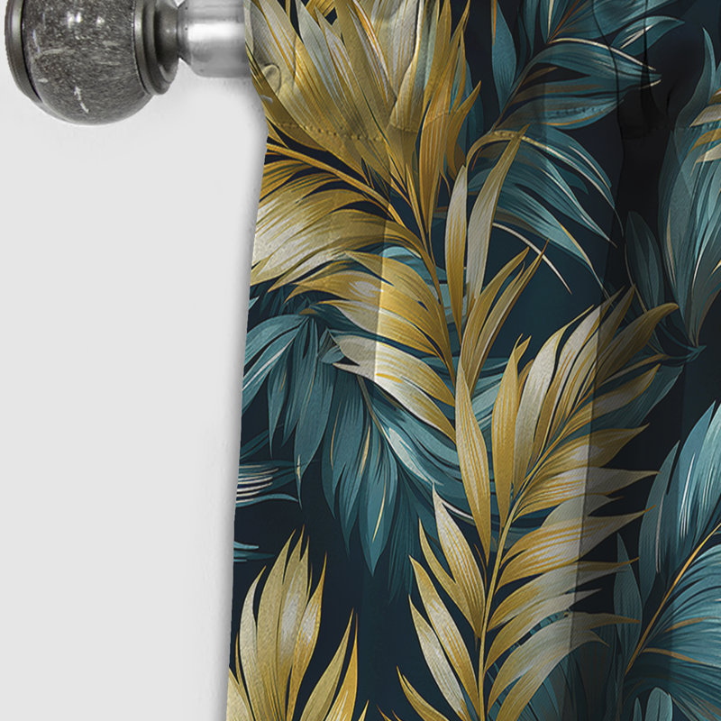 Motif tropical Palm Breeze - Rideau floral - Rideau occultant floral - 1 panneau, L 52 po x L 108 po