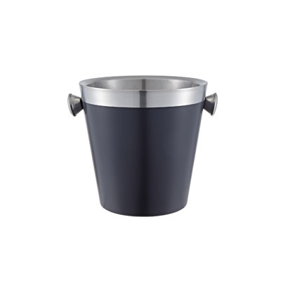 Buckingham Wine Bottle Cooler Double Wall Black Stainless Steel Champagne Ice Bucket Elegant Drinks Chiller for Parties 4.8 Litres