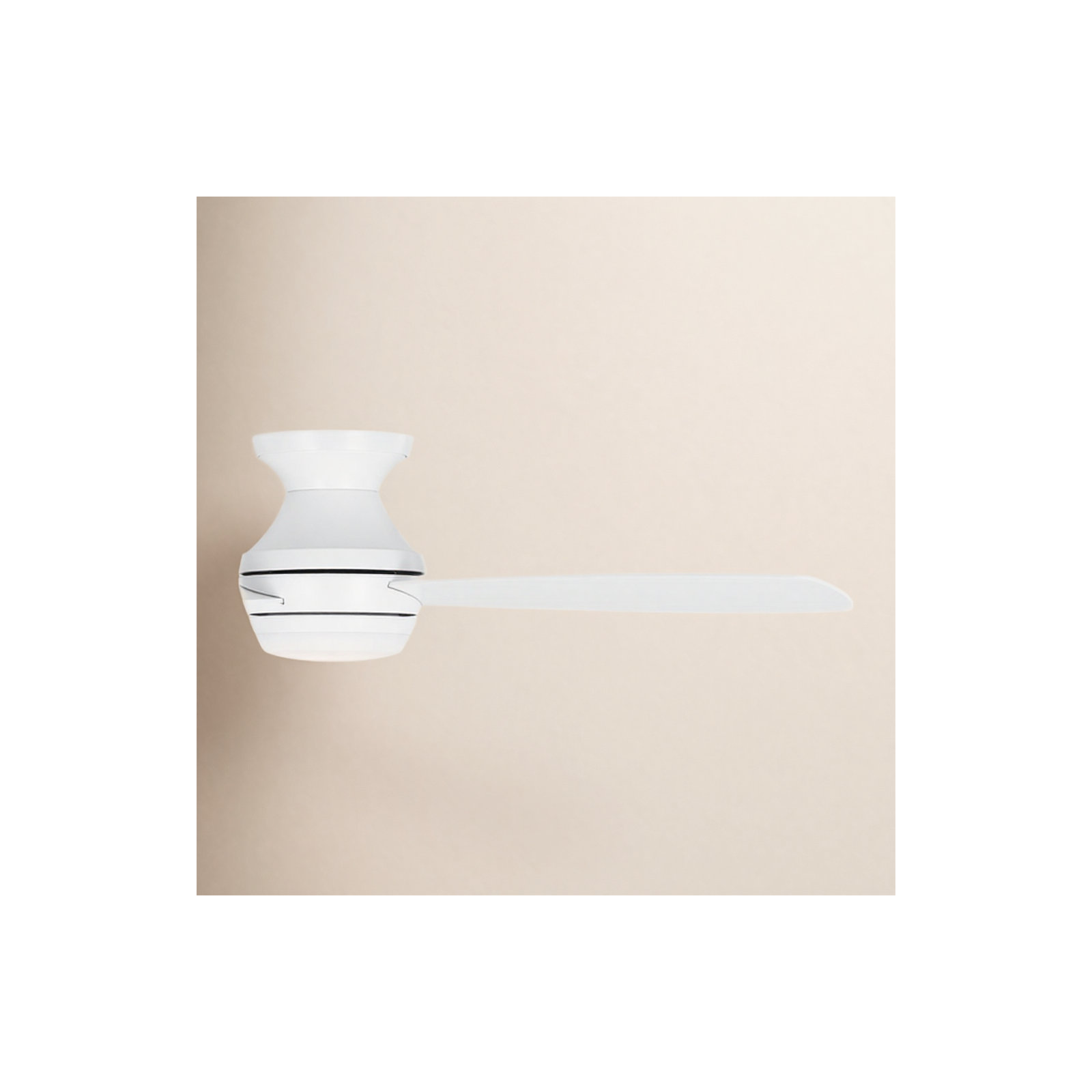 Rivers 3 Blade Ceiling Fan with LED Light Kit, Matte White with White Blades, 44"