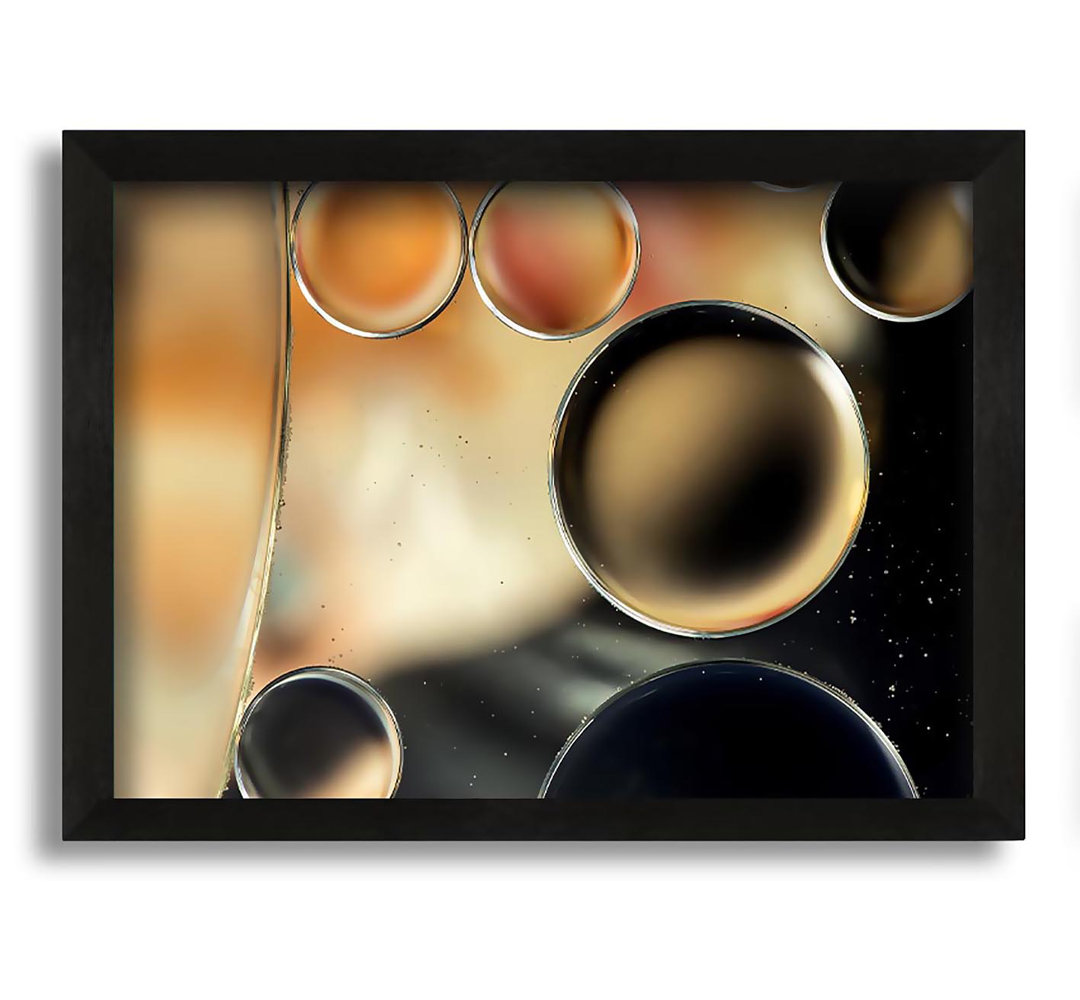 Gerahmtes Leinwandbild Abstract Circles Droplets