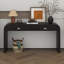 Table en bois 60 po avec placage de ronce, console avec 2 grands tiroirs et poignées en métal, table de canapé avec 2 pieds robustes-452890885