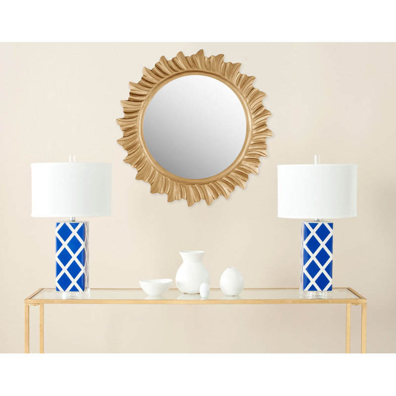 Engineered Wood Flat Wall Mirror, Gold