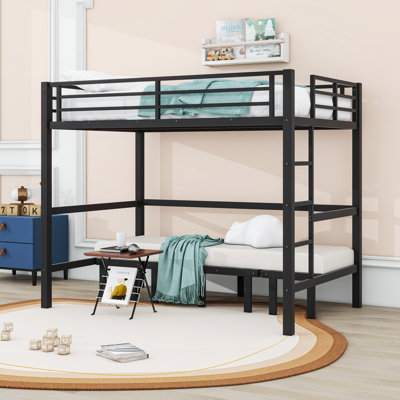 Metal Bunk Bed with Safety Rails