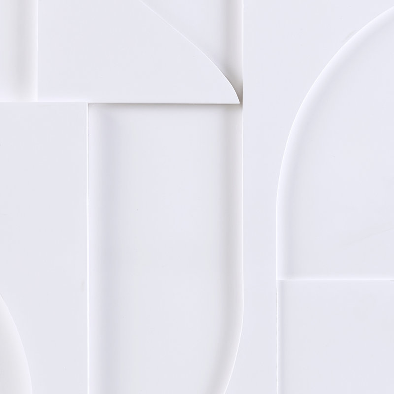 Neutral Geometric Carved MDF Wood 3-Piece Wall Art Set