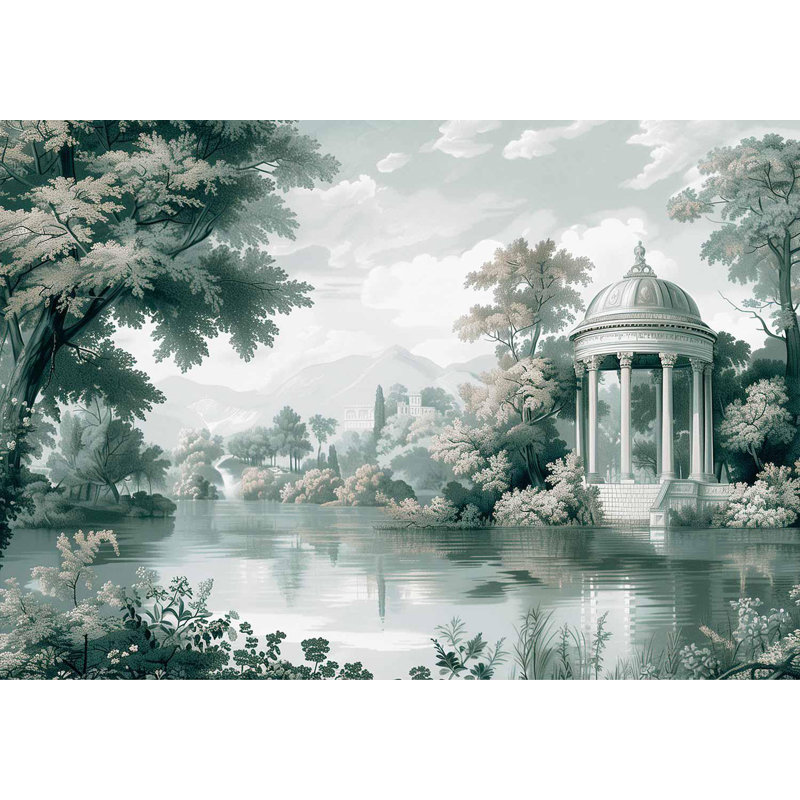Peel & Stick Landscape Wall Mural - Dreamscape At The Lake, 135" W x 100" L