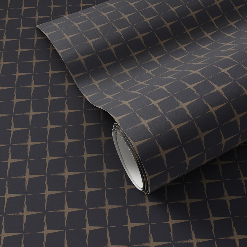 Blocking Wallpaper by Getty Images, 12"x8", Blocking Black & Tan I