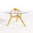 Round Coffee Table with Solid Wood Legs, Minimalist Tempered Glass Table-91436404