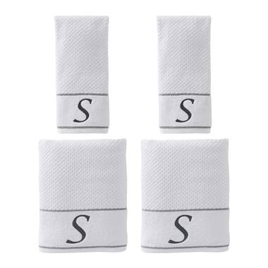 Kaufman Sales Kaufman - Personalized Luxury Hotel Quality Towels  Embroidered (Bath Towel, Hand Towel, & Fingertip White Towel 3 Pc Set With  Monogrammed Letter 100% Ringspun Cotton For Bathroom, And Spa.