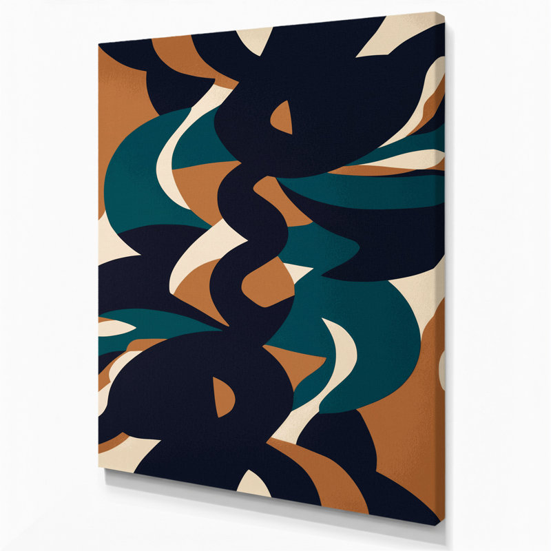 «Abstract Shapes 77», art mural sur toile grise, H 30 po x l 20 po