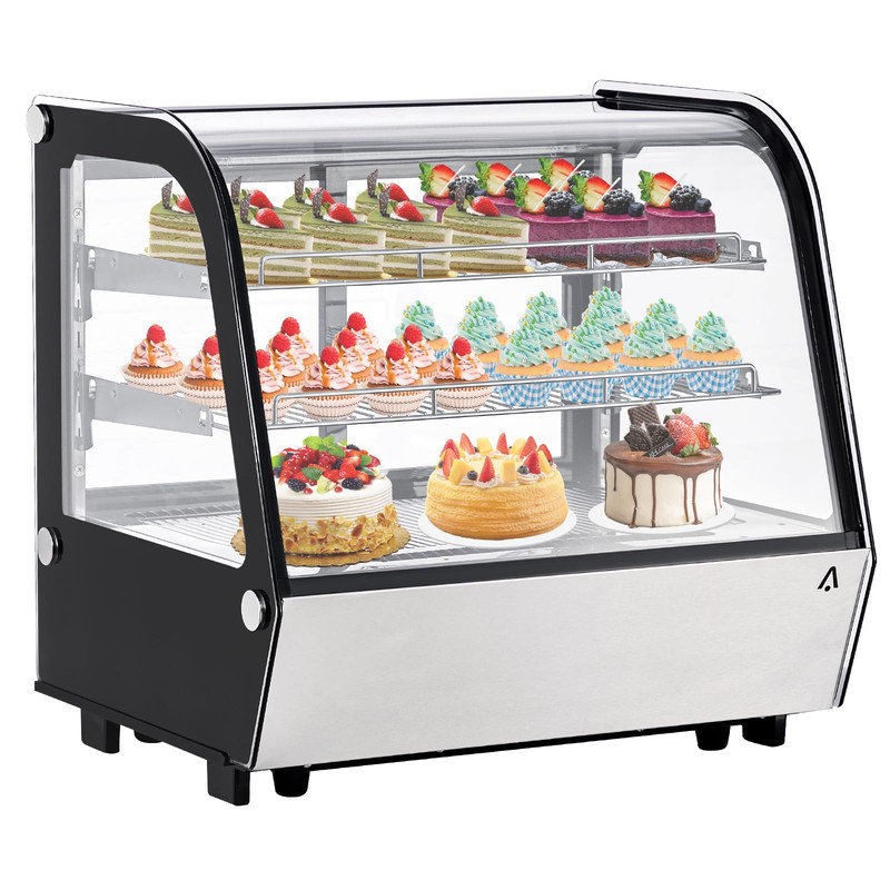 4,2 pieds cubes Pi. Vitrine réfrigérée commerciale pour comptoir - Refroidisseur de boissons à porte en verre avec lumière DEL et glissières arrière