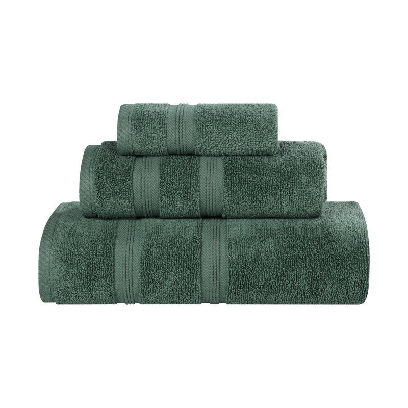 Ensemble de serviettes 3 pièces Superior Smart Dry 100% coton, Vert forêt