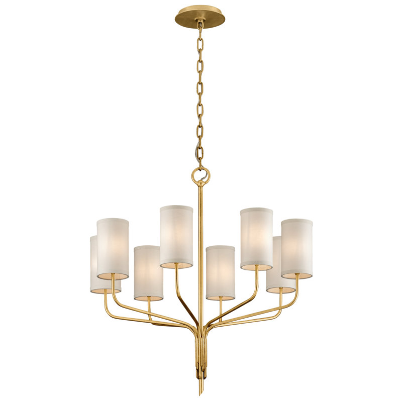 Juniper 8 - Light Chandelier, Textured Gold Leaf, 8