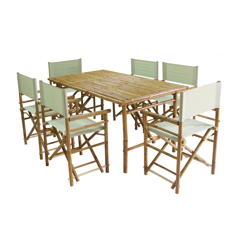 Ensemble repas 7 pièces avec coussin Woen, Vert clair, L 63 po x l 29,92 po x H 29,5 po