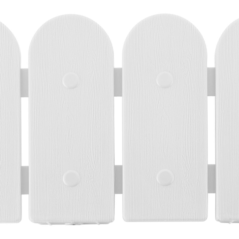 Panneaux de bordure de jardin en bois d'aspect bois l 16 po x H 7 po, clôture décorative de jardin, Blanc, 16