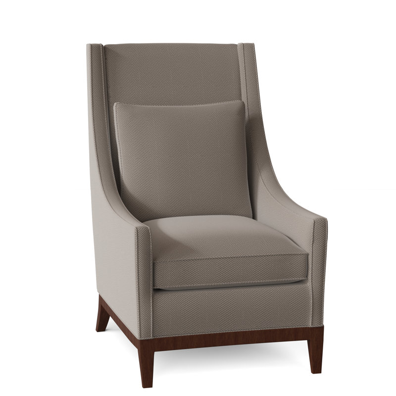 Eastside Wingback Chair, Avery Gray, Burnished Brown