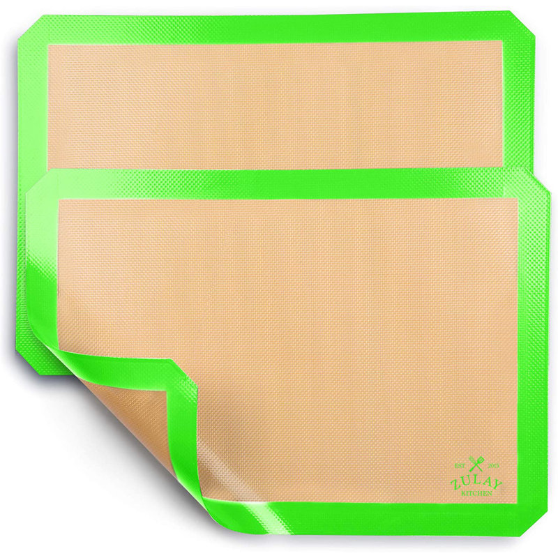 Light Green Silicone Nonstick Reusable Baking Sheet Set