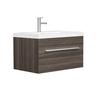 Meuble-lavabo mural en mélamine avec évier LUXO MARBRE - Relax V76 A