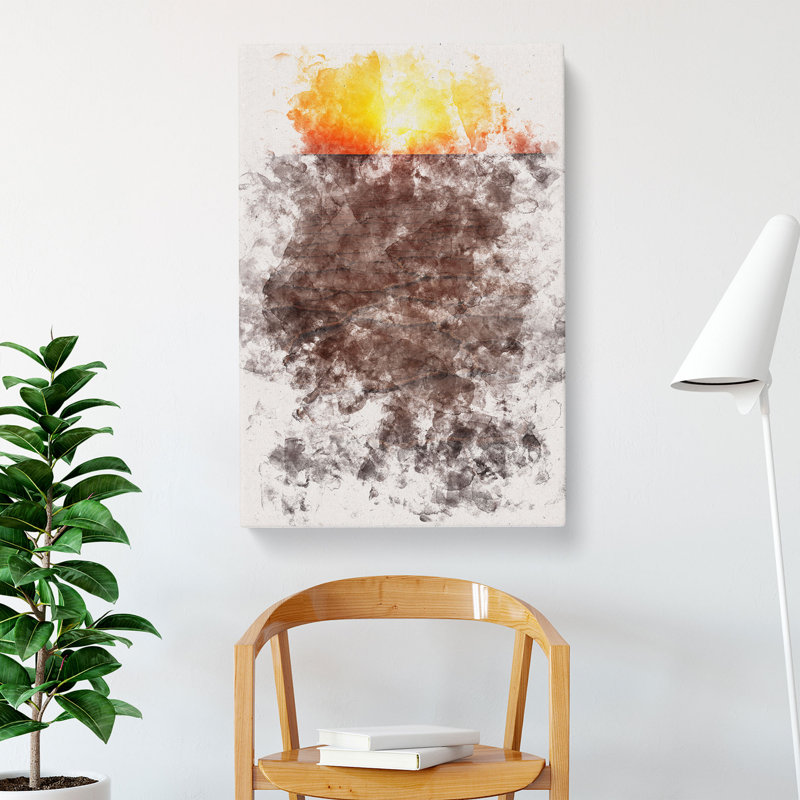 Sunset Over A Salt Lake In Iran - Wrapped Canvas Painting, 60cm H x 40cm W x 3cm D