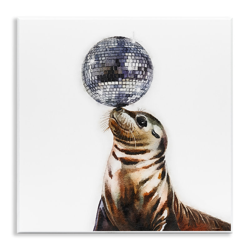 Plaque murale Seal Balancing Disco Ball, design par Amanda Greenwood