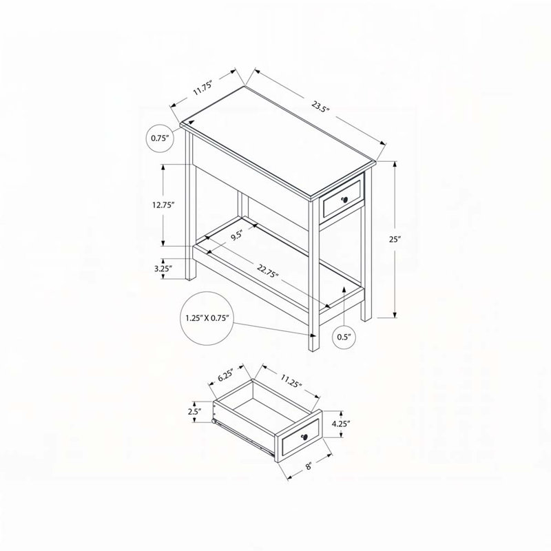Table d'appoint avec rangement, table de bout, table d'appoint et table de chevet