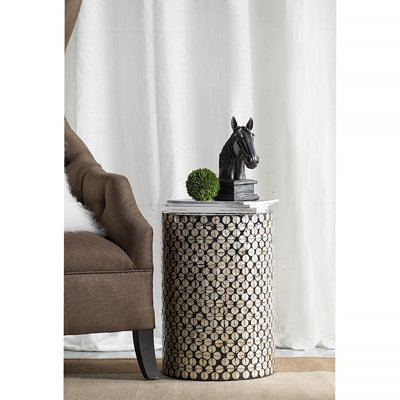 Tabouret de jardin cylindrique avec table d'appoint D14x20