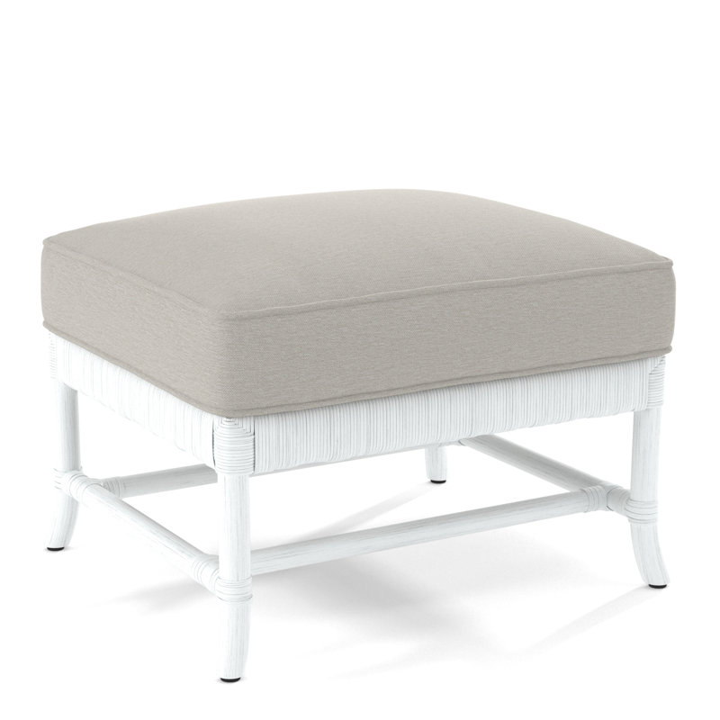 Lafayette Ottoman, Frost White, White Performance Fabric; 0851-94
