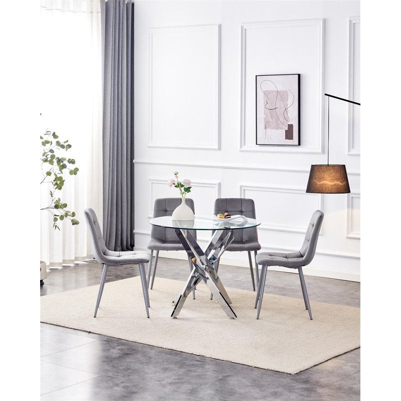 Aggappora 4 - Person Dining Set, Grey