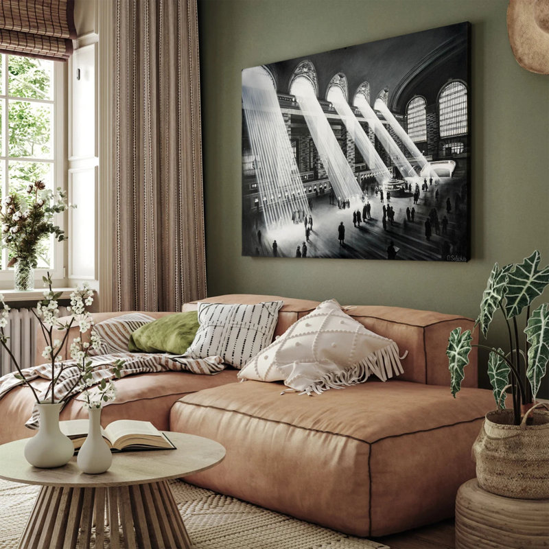 Central Terminal New York poster Black and White Vintage Cityscape, 16x24inch