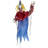 Wiggles the Animatronic Twisting, Talking Clown Greeter with Folding Door Hook for Scary  Decoration