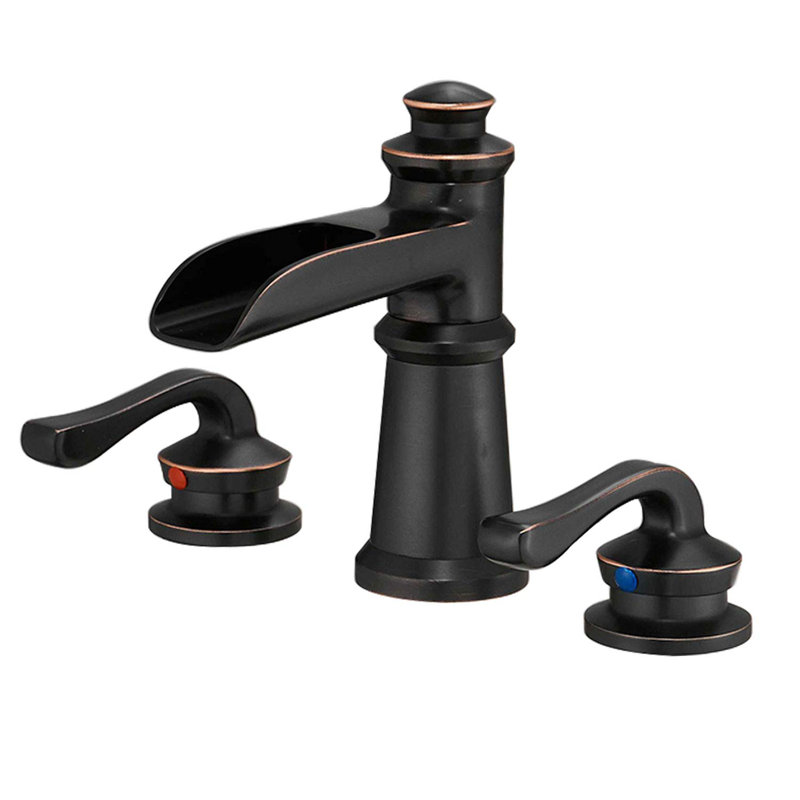 8-16 Inch 3 Holes 2 Handle Widespread Bathroom Sink Faucet, Yes, Oil Rubbed Bronze