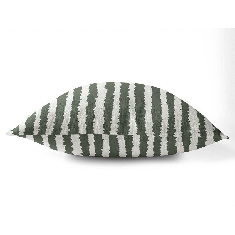 Coussin Long Gen, H 20 po x l 20 po, Chimichurri / rayé vert