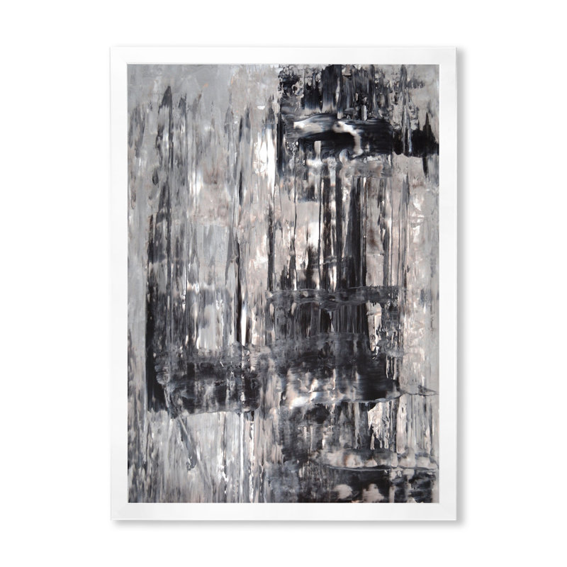 Art moderne gris et bleu II 2FDP47743, H 32 po x l 16 po x P 1 po, Cadre blanc