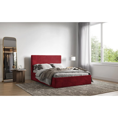 Malmo Kailua Upholstered Bed Frame - Plush Velvet with Headboard and Sprung Slats