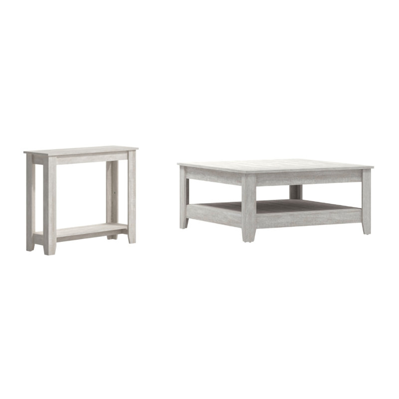 Ensemble de table de salon 2 pièces Weddel Basilico, Chêne gris cendré, Chêne gris cendré