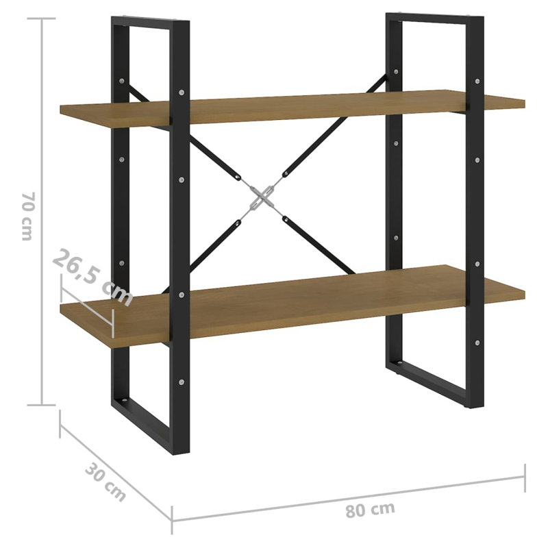 Anah Bookcase, Brown, 27.56cm H x 40cm W x 30cm D