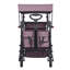 Poussette Wagon pour 2 enfants, poussette pliable quadruple avec poignée réglable, auvent amovible à harnais, 4 roues avec freins, poussette tandem multifonctionnelle pour camping, mauve foncé-126447037