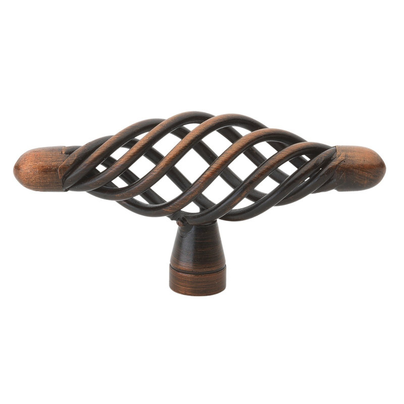 Poignée cage à oiseau, Bronze frotté à l'huile, 10, 3"