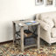Eidelweiss Tall End Table Nightstand with 2 USB Ports, 2 Power Outlets, and 2 Storage Shelves-1950179937