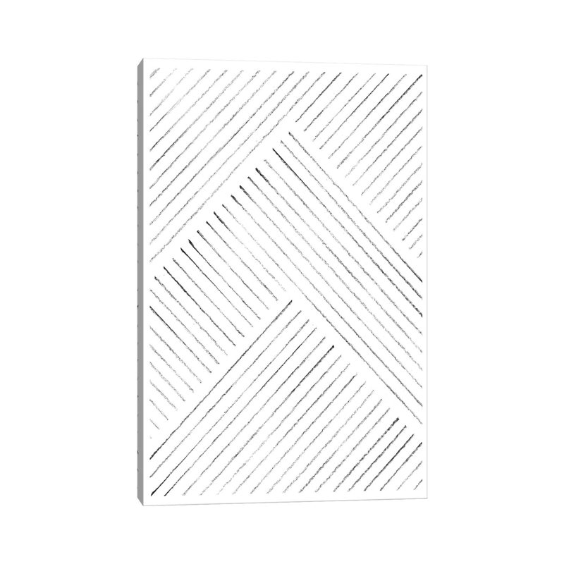 Geometric Line by Whales Way - Print on Canvas, 45.72cm H x 30.48cm W x 1.91cm D, Wrapped Canvas