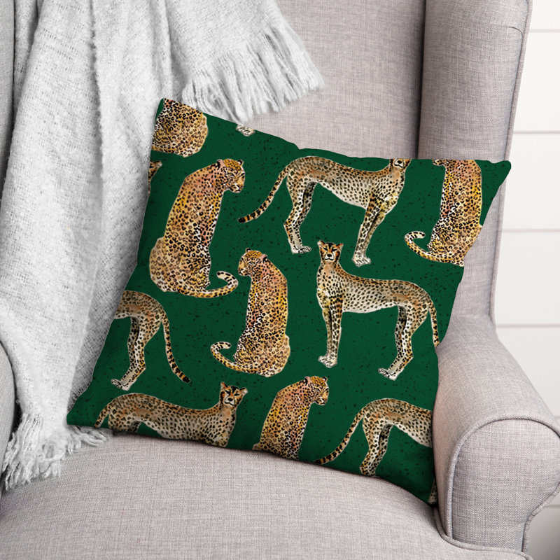 Polyester Indoor/Outdoor Throw Pillow, Green, 18" H x 18" W