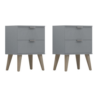 Gordes 40cm W Manufactured Wood Bedside Table (Set of 2)