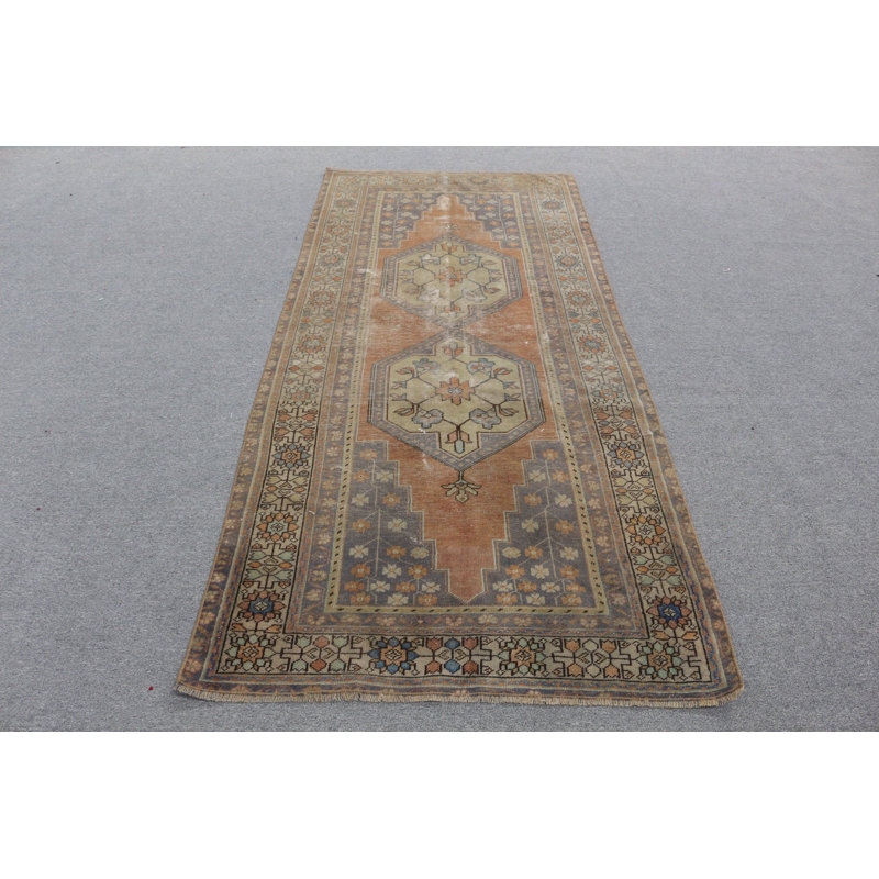 Tapis de couloir turc fabriqué à la main avec teinture naturelle et motif traditionnel anatolien pour la décoration intérieure